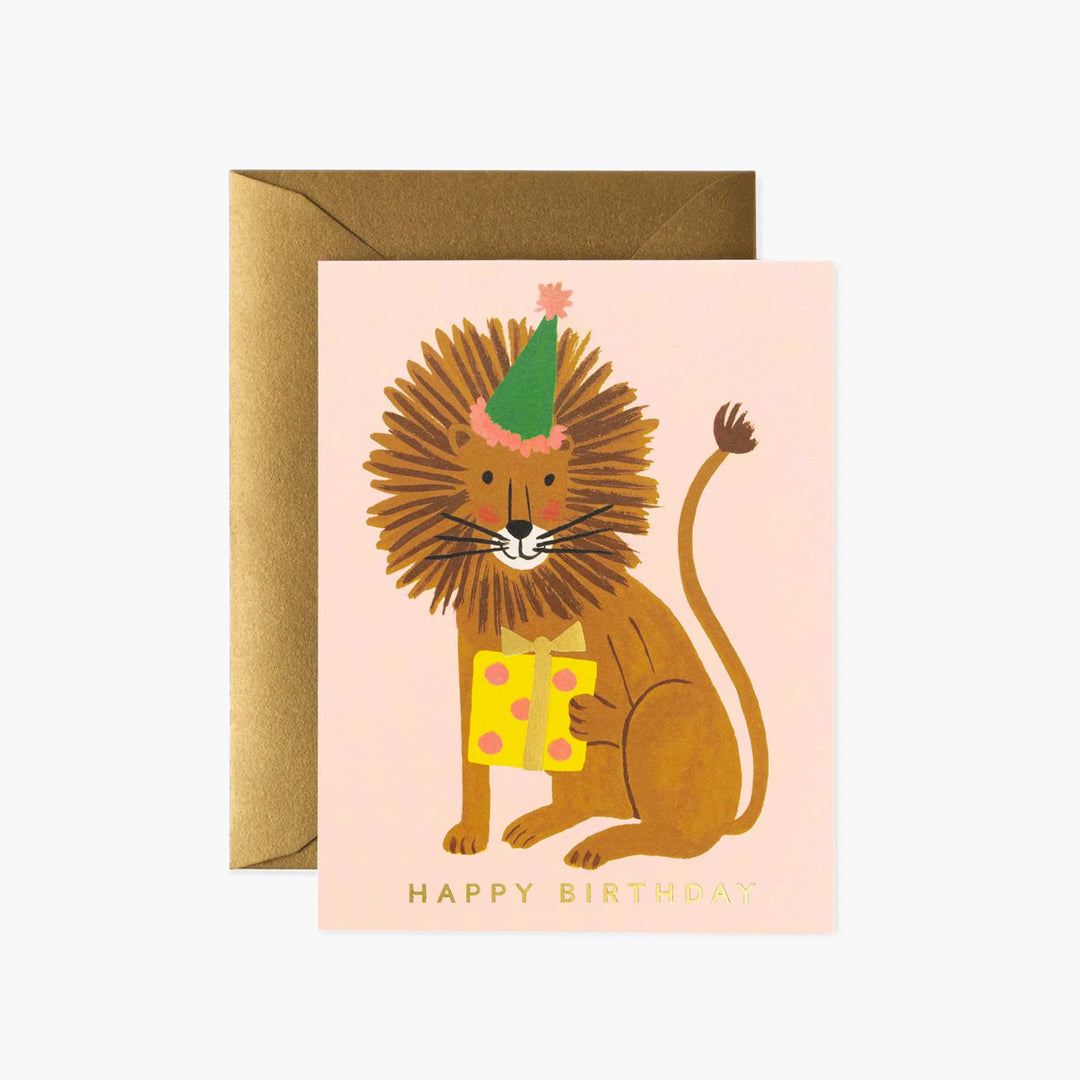Lion Bday Birthday Greeting Card