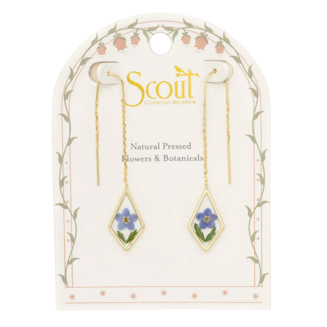 Pressed Flower Thread Earring