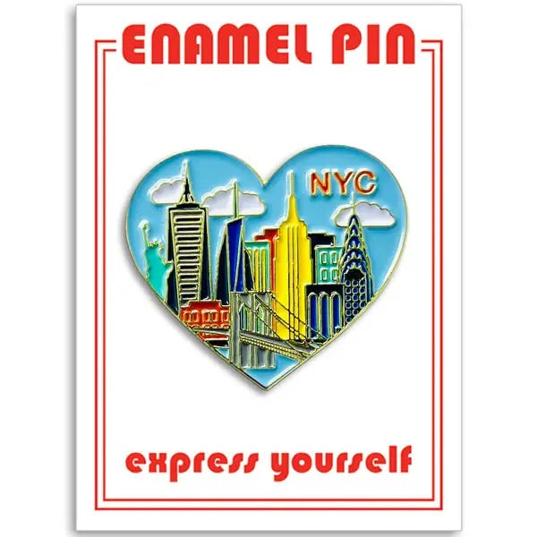 NYC Skyline Heart Enamel Pin