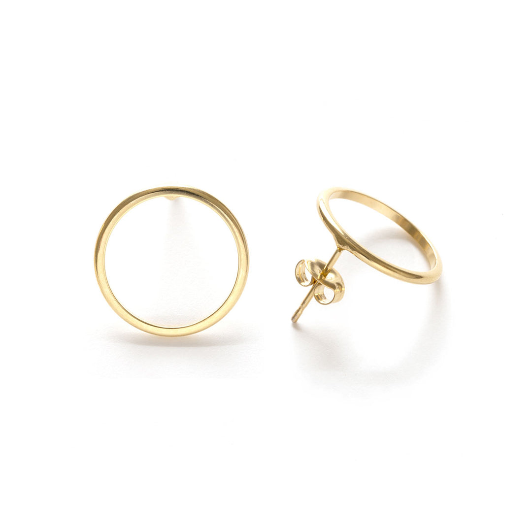 Gold Amano Studs - Modern Circle Studs