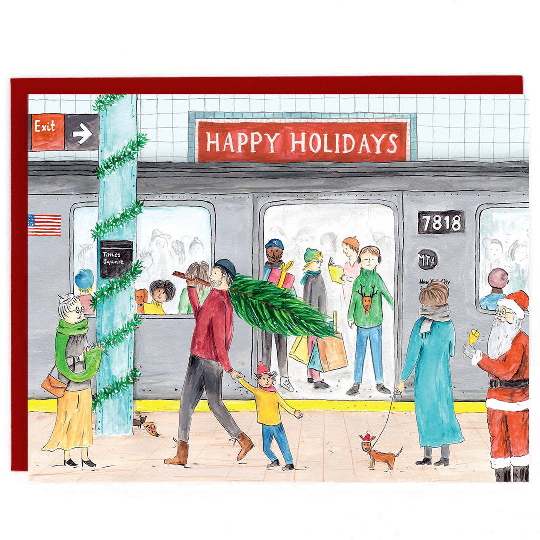 NYC Subway Holiday Greeting Card