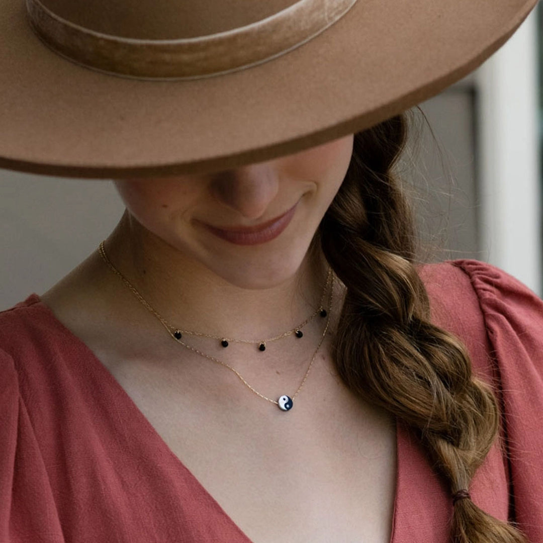 Tiny Enamel Yin Yang Necklace
