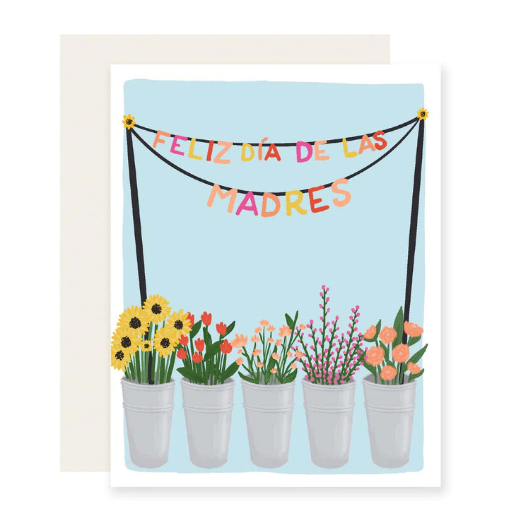 Madres Flower Banner Greeting Card