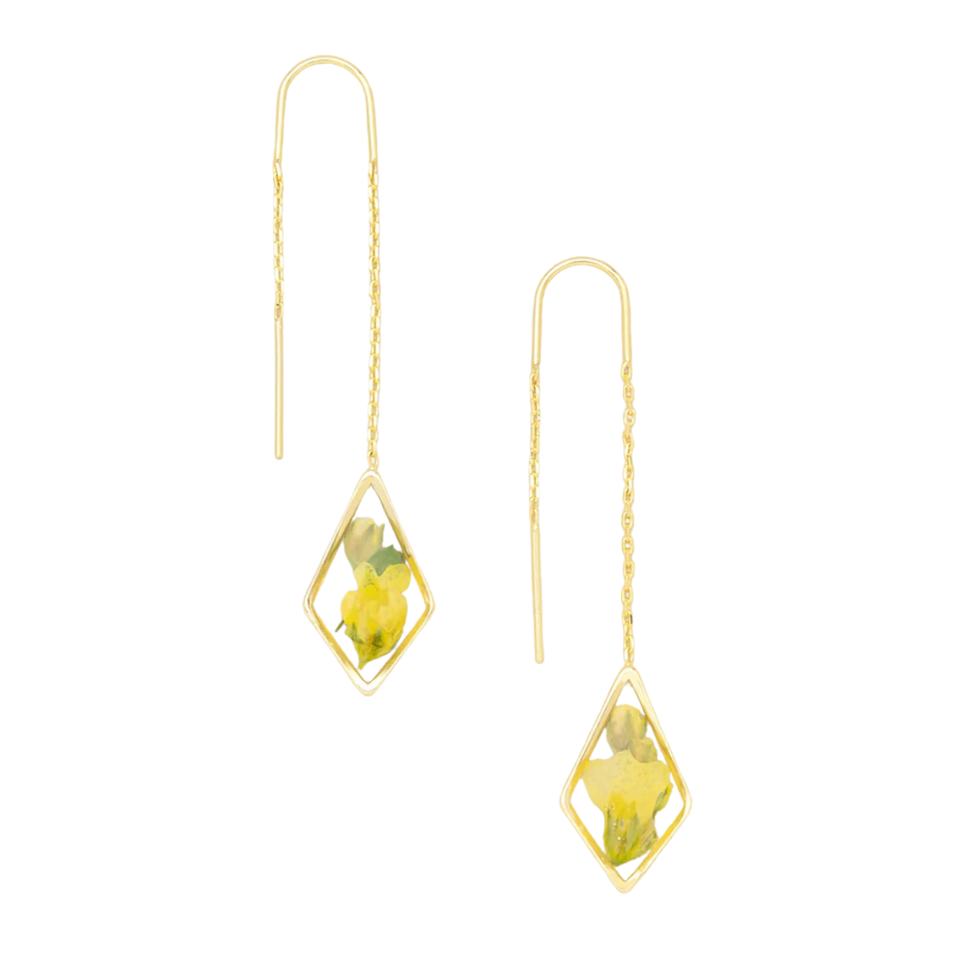 Pressed Flower Thread Earring