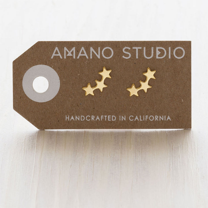 Gold Amano Studs - Cluster Stars