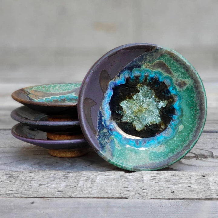 Cracked Glass Wasabi Dipping Bowl