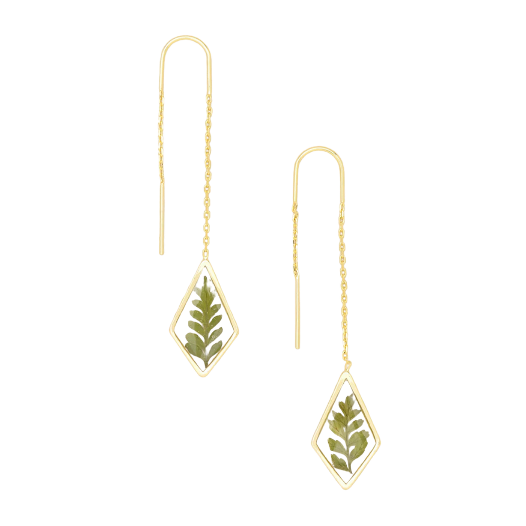 Pressed Flower Thread Earring