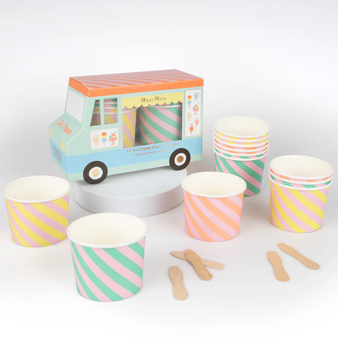 Ice Cream Truck Cups &amp; Spoons