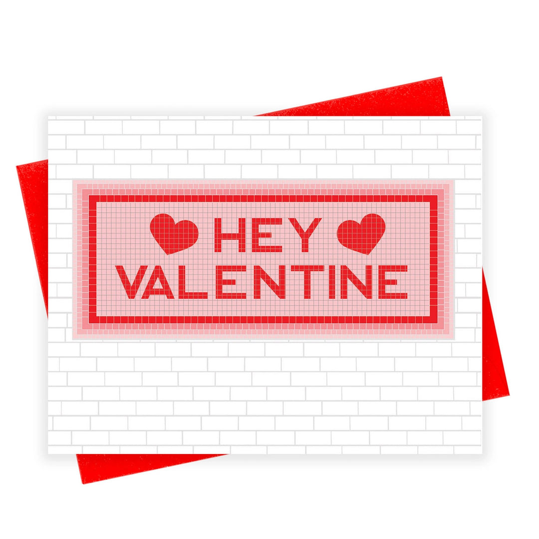 Subway Tile Valentine Greeting Card