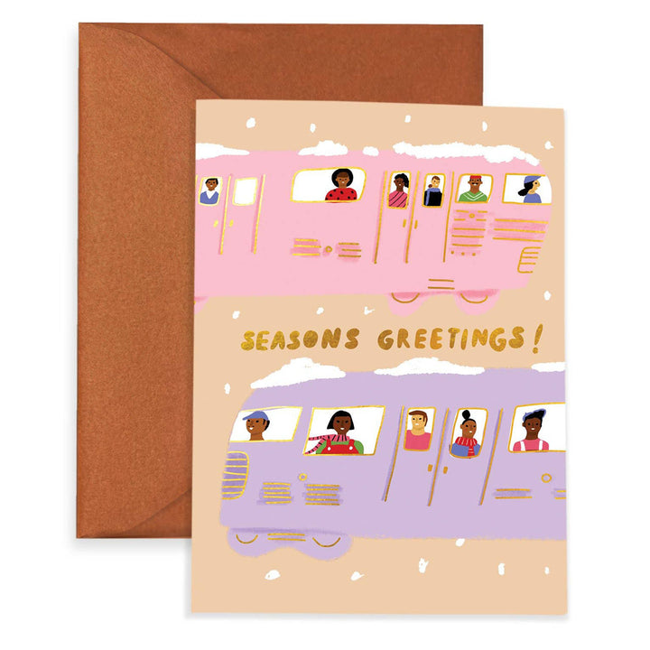 Winter Train Holiday Greeting Card