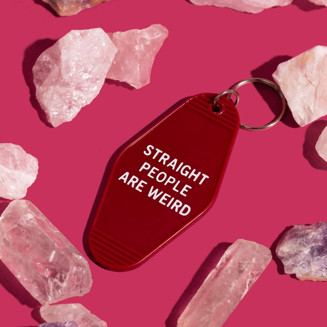 Straight People Are Weird Motel Key Tag