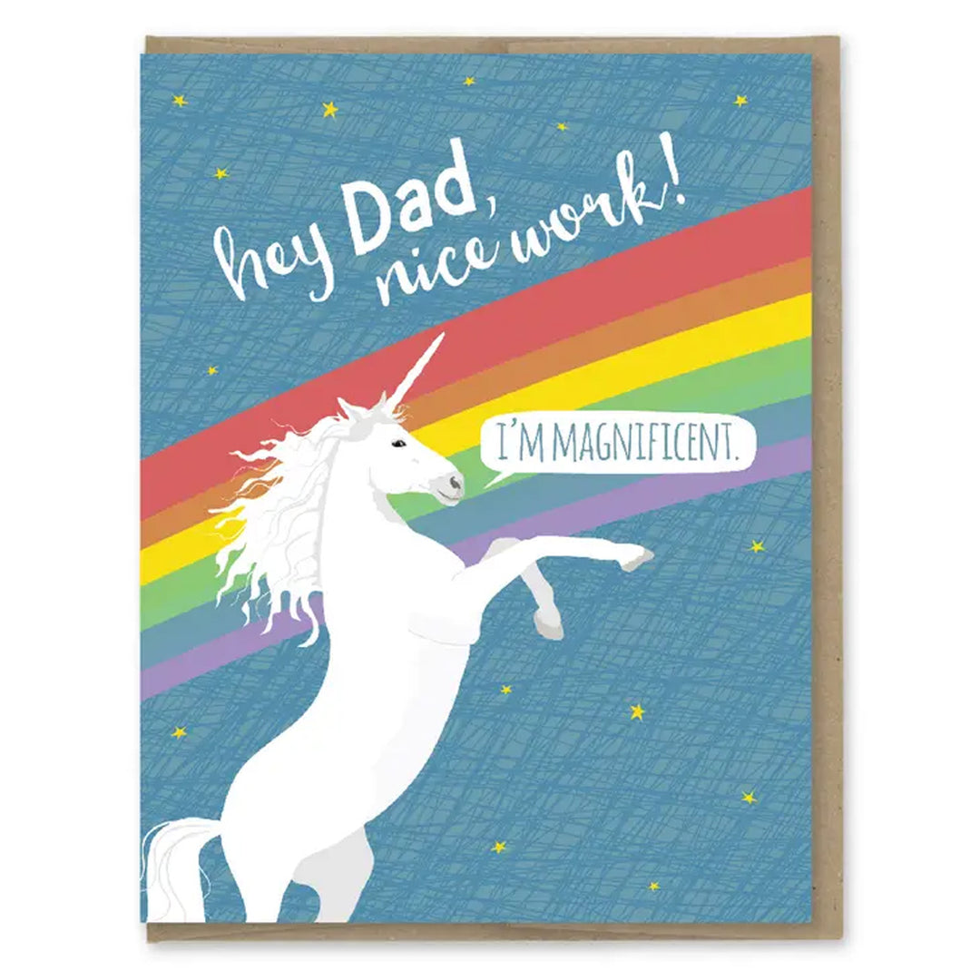 Dad Magnificent Unicorn Greeting Card