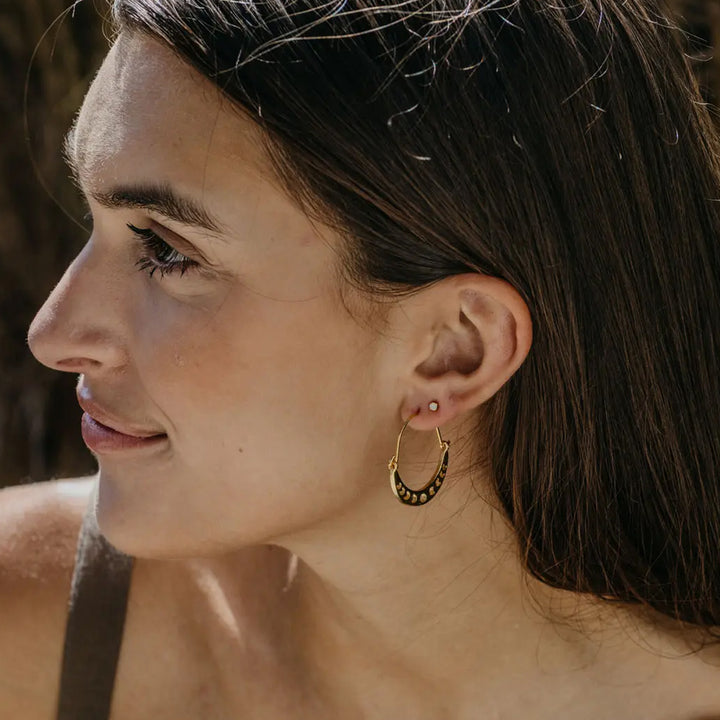 Phases of the Moon Hoop Earrings