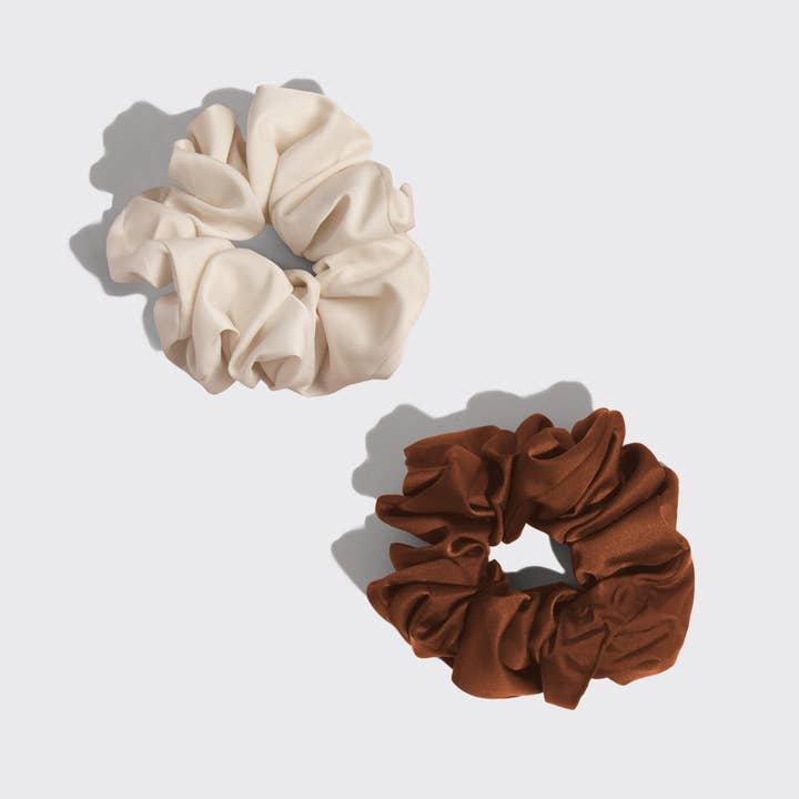 Black &amp; Chocolate Oversized Scrunchies