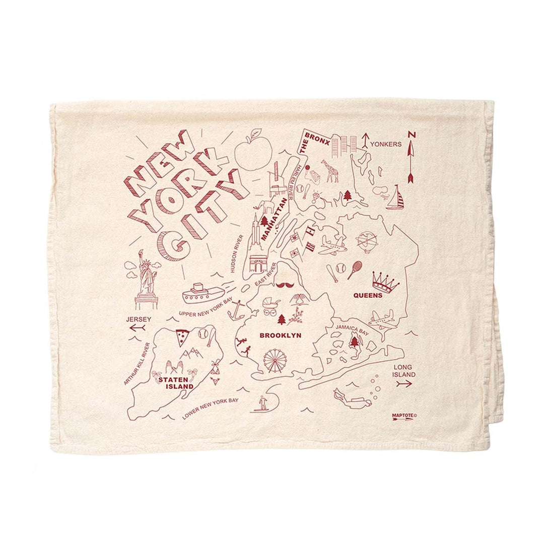 NYC Map Dish Towel - Natural
