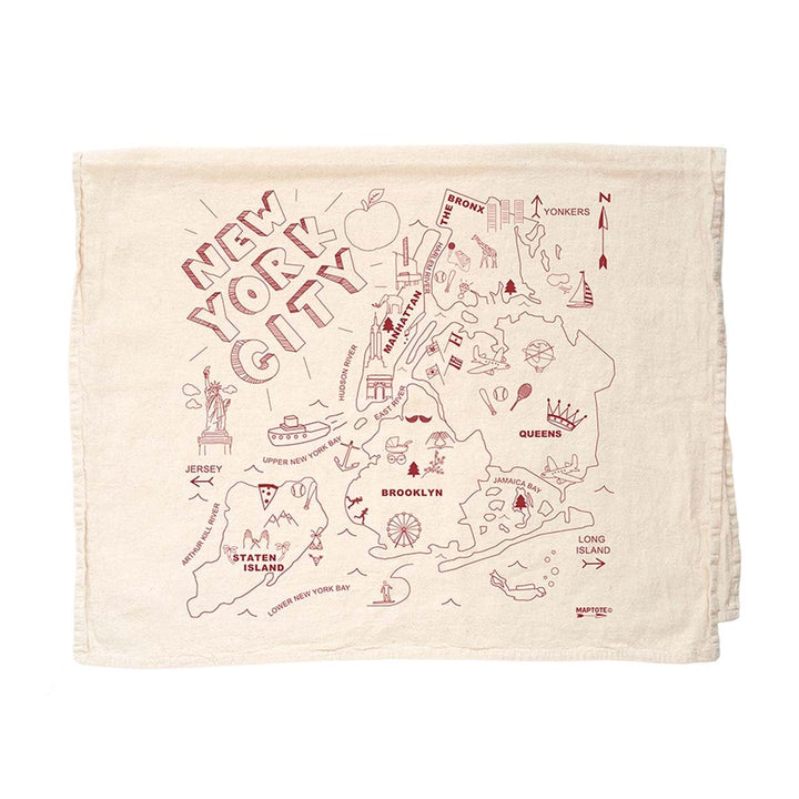 NYC Map Dish Towel - Natural