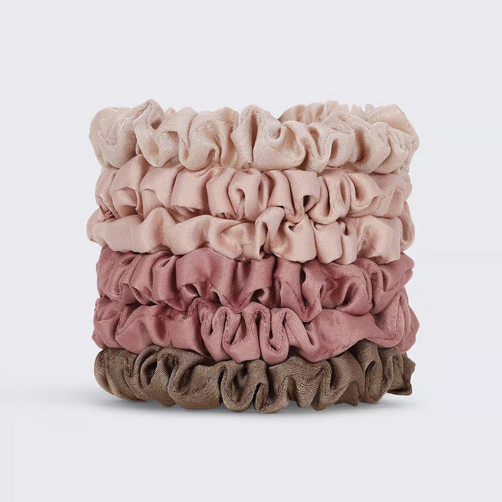 Ultra Petite Satin Scrunchies 6pc - Terracotta