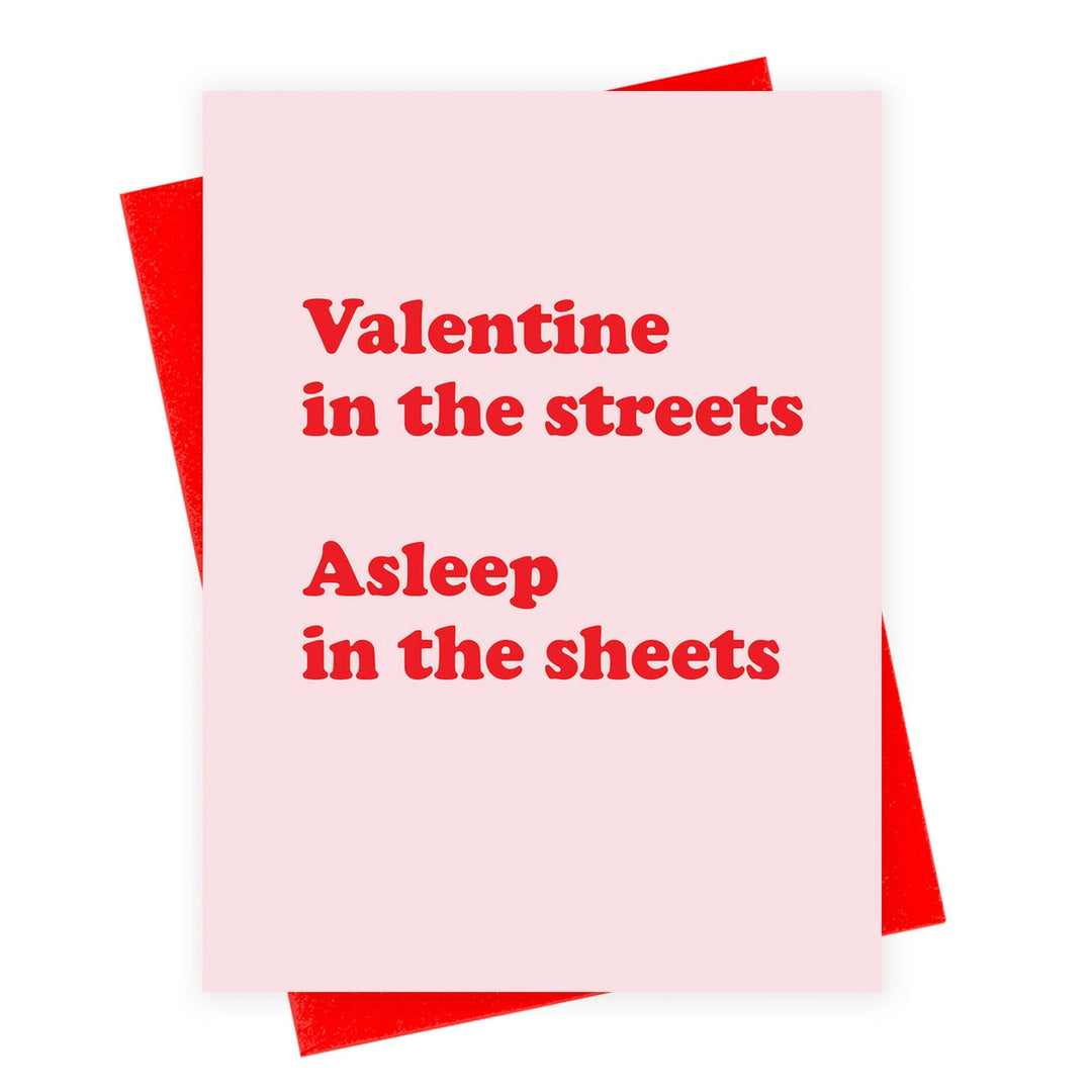 Valentine Asleep in the Sheets Greeting Card