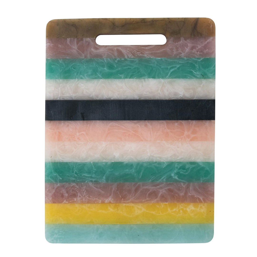 Marbled Resin Striped Serving Board