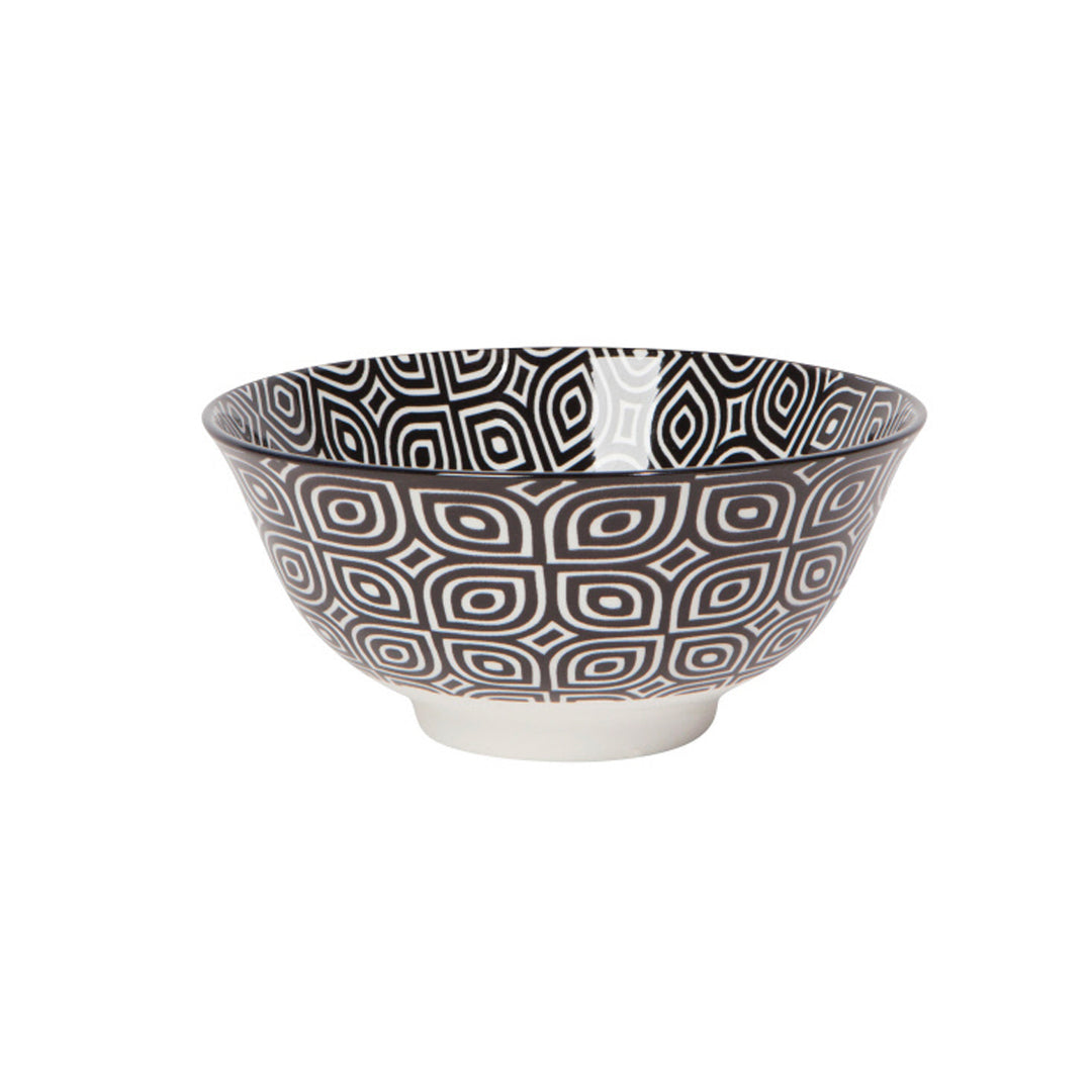 6" Stamped Bowl - Black White Geo