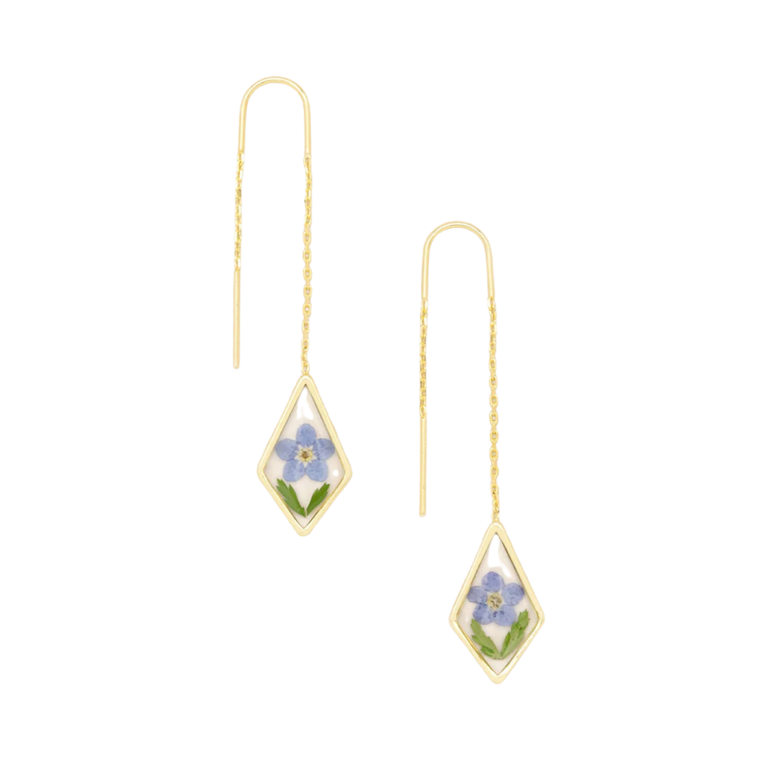 Pressed Flower Thread Earring
