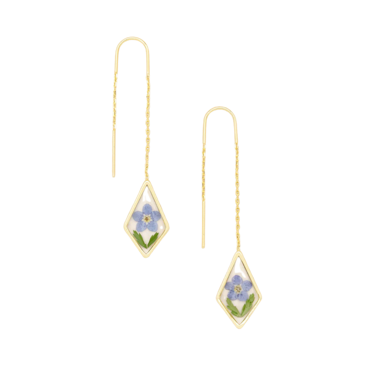 Pressed Flower Thread Earring