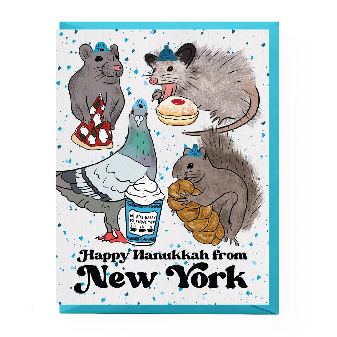Card with illustrations of animals and text &
