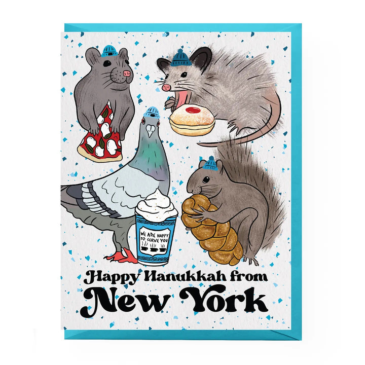 Card with illustrations of animals and text &