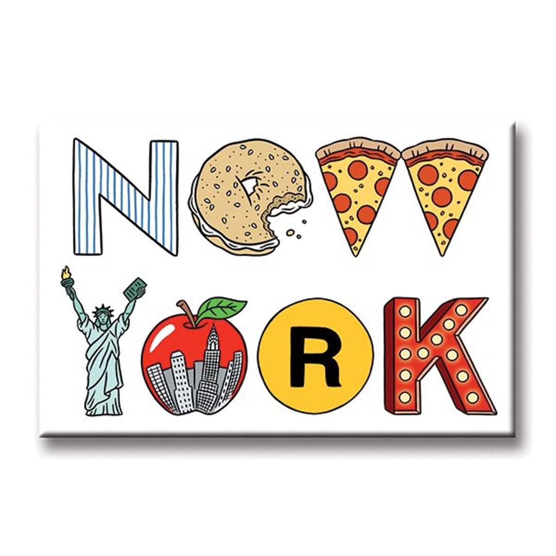 New York Icons Lettering Magnet