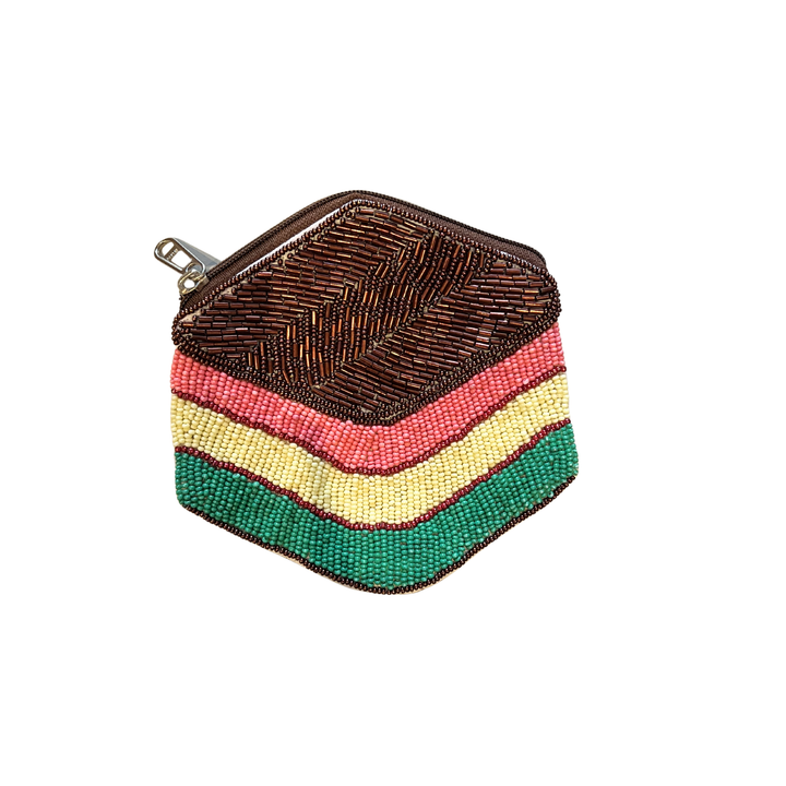BEADED COIN POUCH- RAINBOW COOKIE