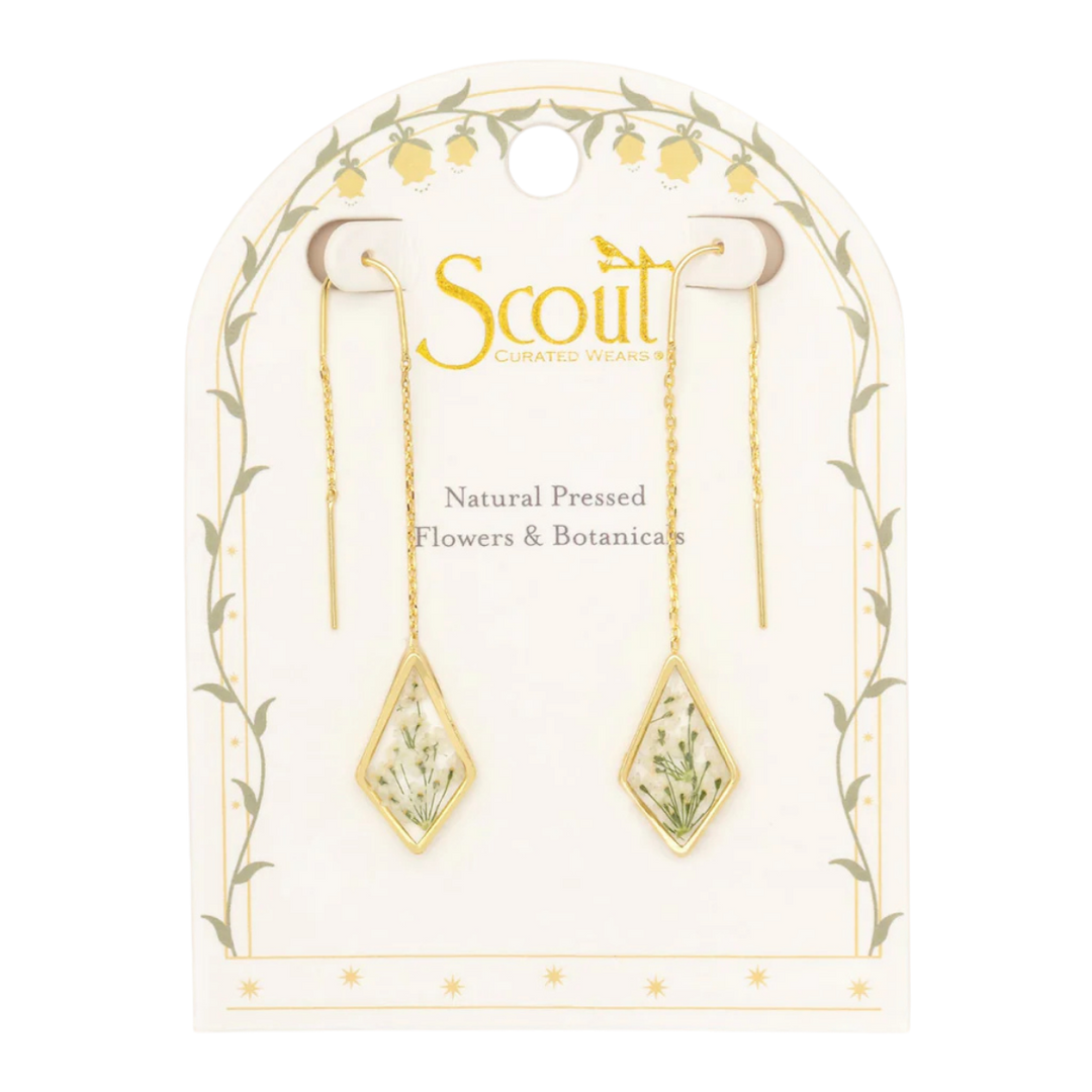 Pressed Flower Thread Earring