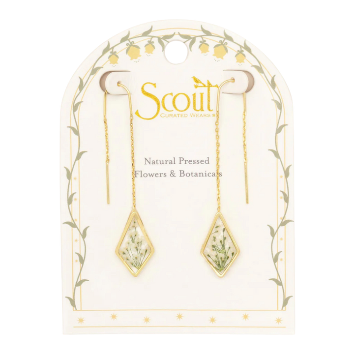 Pressed Flower Thread Earring