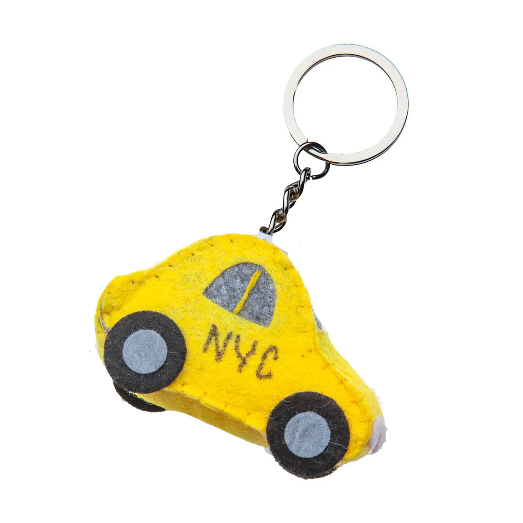 Taxi Felt Keychain