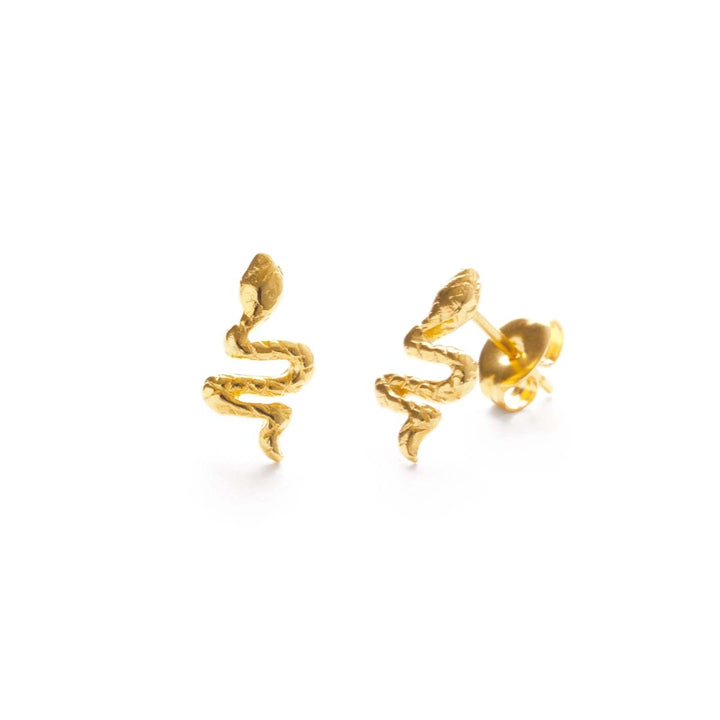 Teeny Tiny Serpent Studs in Gold