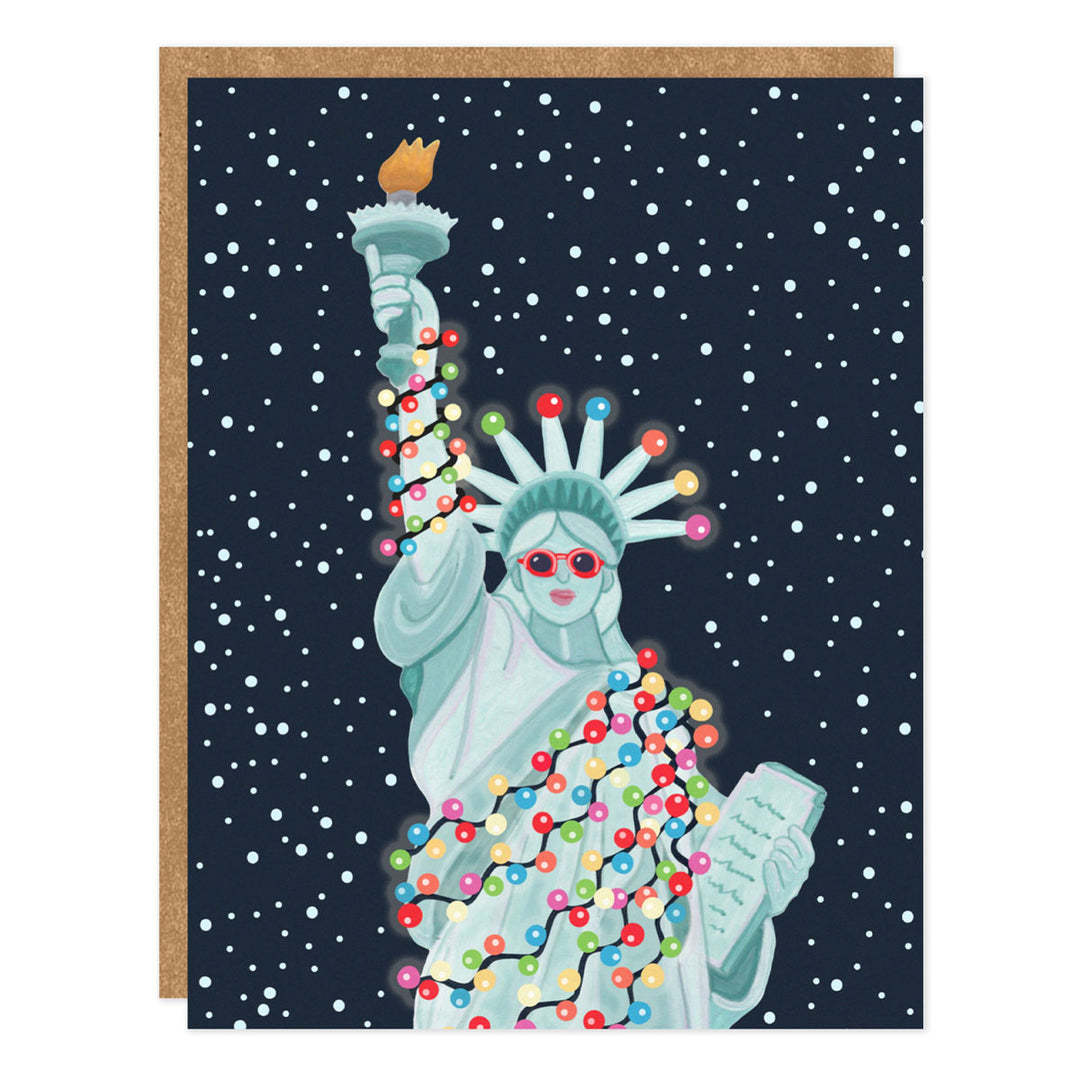 Holiday Lady Liberty Greeting Card