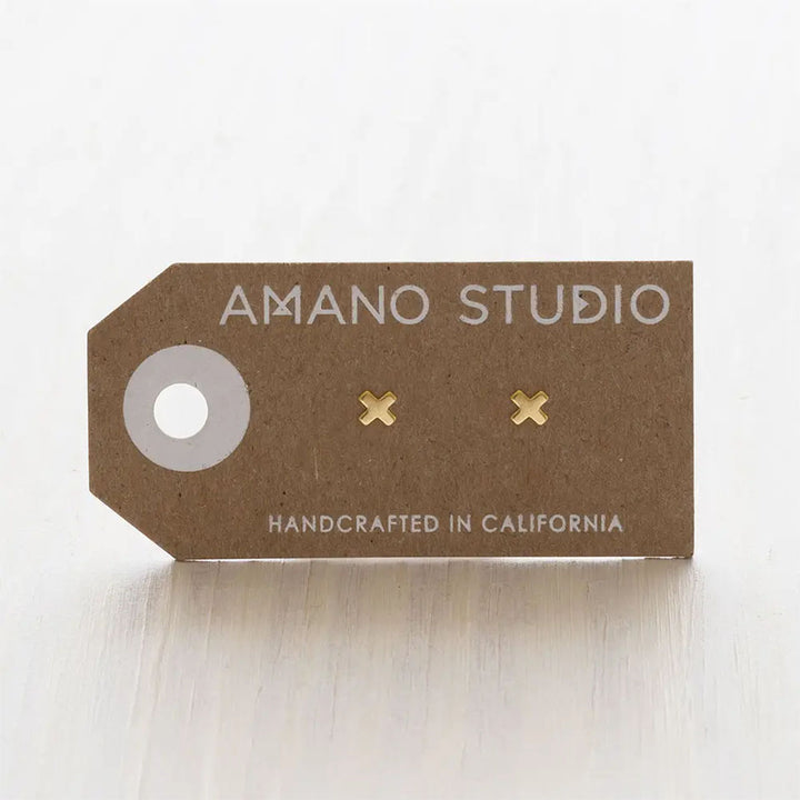 Gold Amano Studs - X Studs