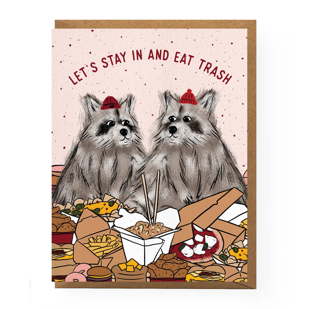 Raccoon Trash Love Greeting Card