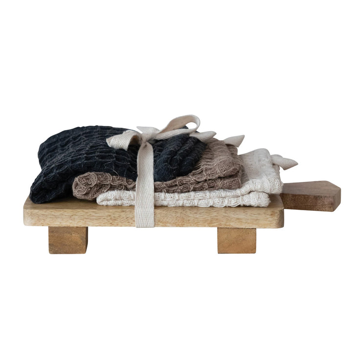 Waffle Weave Dish Cloths w/ Rectangle Board