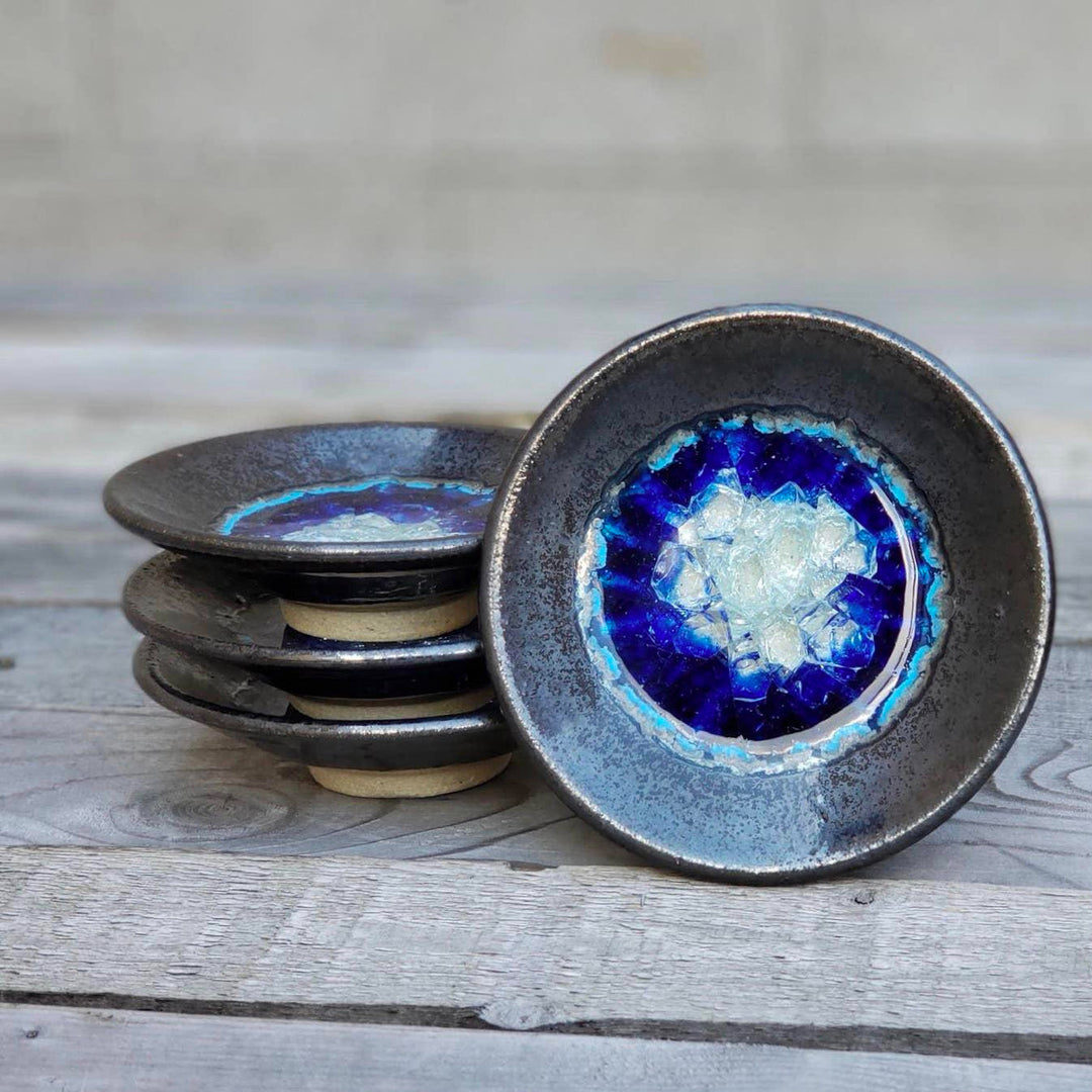 Cracked Glass Wasabi Dipping Bowl