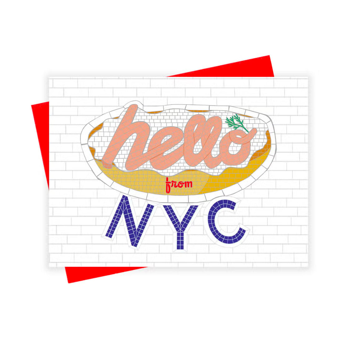 Subway Tile NYC Bagel Greeting Card
