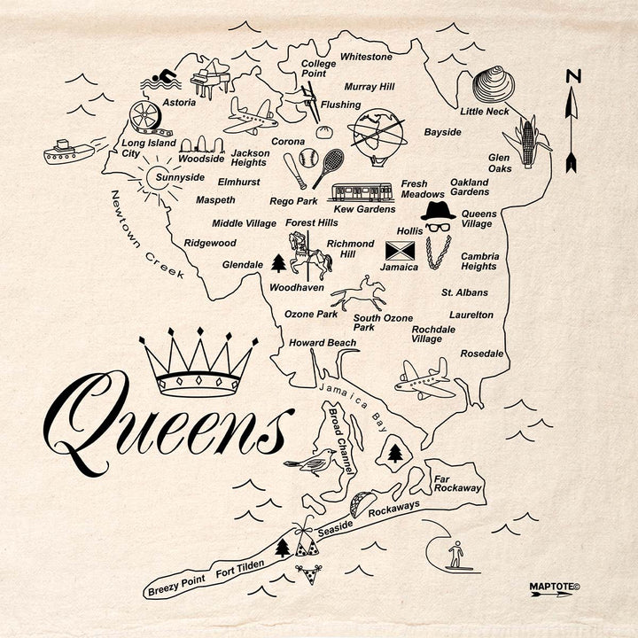 Queens Map Dish Towel