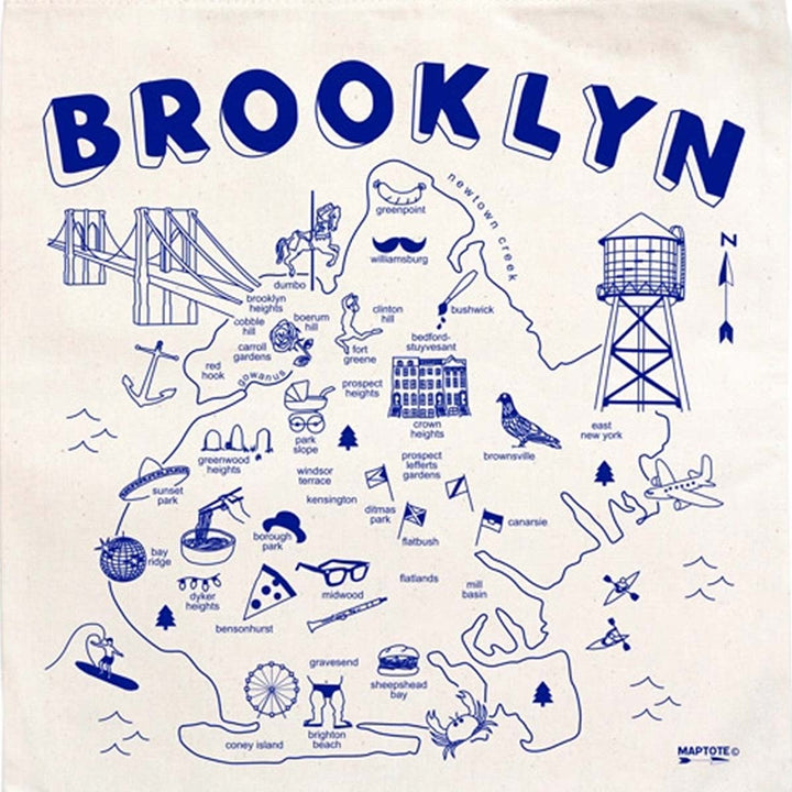 Brooklyn Map Grocery tote