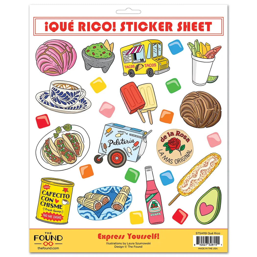 Que Rico Latin Foods Sticker Sheet