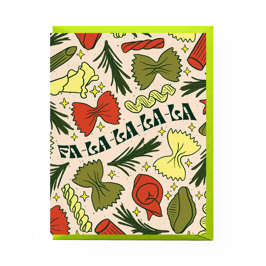 Notebook with pasta-themed design on a beige background