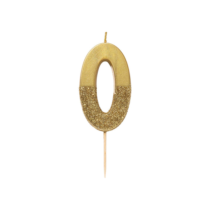 Gold Glitter Number Candle