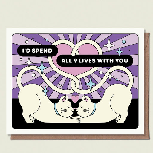 All 9 Lives Greeting Card - Lockwood Shop - Épée Lapin Studio