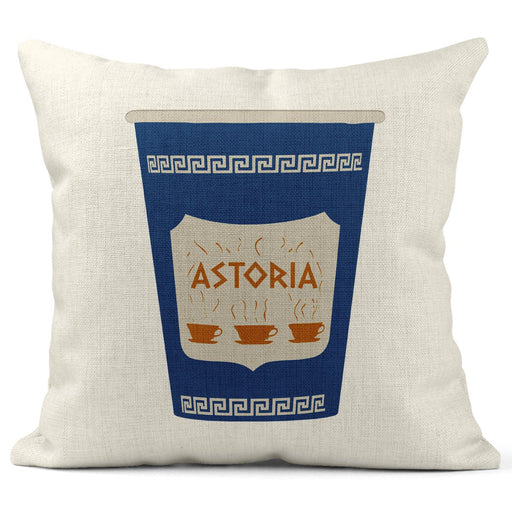 Astoria Coffee Cup Square Pillow - Lockwood Shop - Rock Scissor Paper