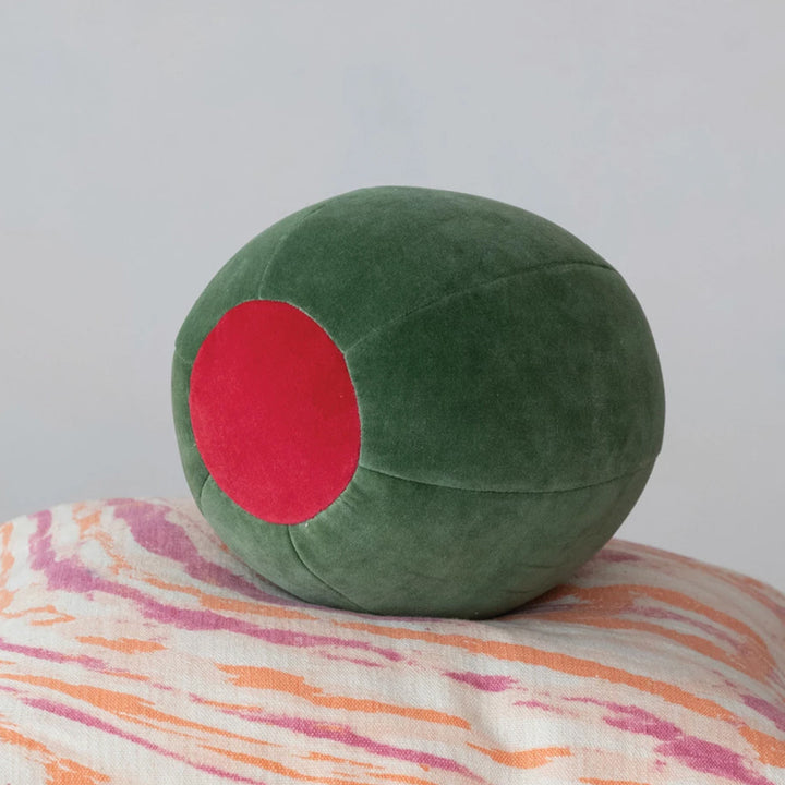 Olive Shaped Velvet Pillow