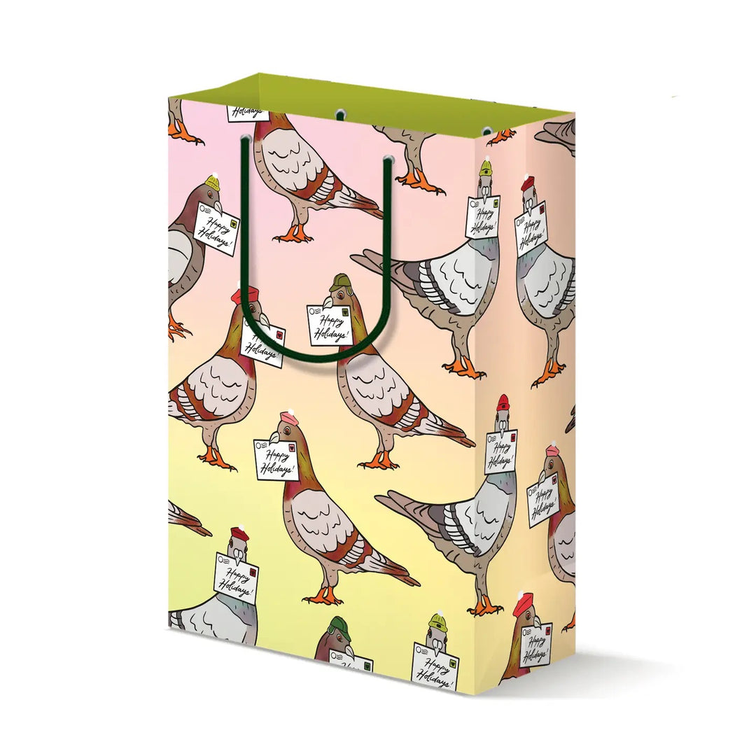 Gift bag with pigeon design and &
