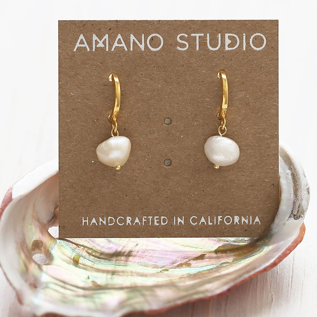 Freshwater Pearl Huggie Hoops